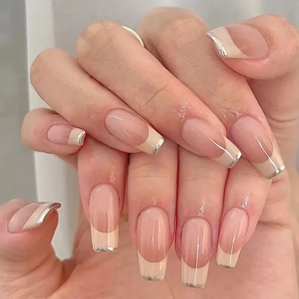 Delicate French nail design