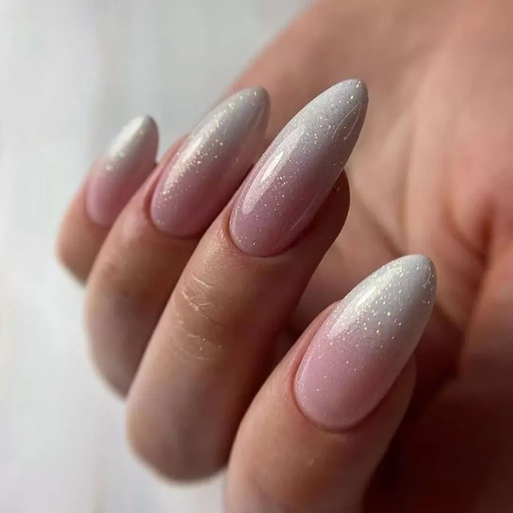 White Baby Boomer Nail Design