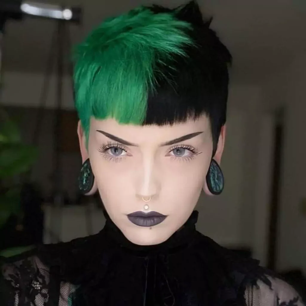 Black and Green hair colors
