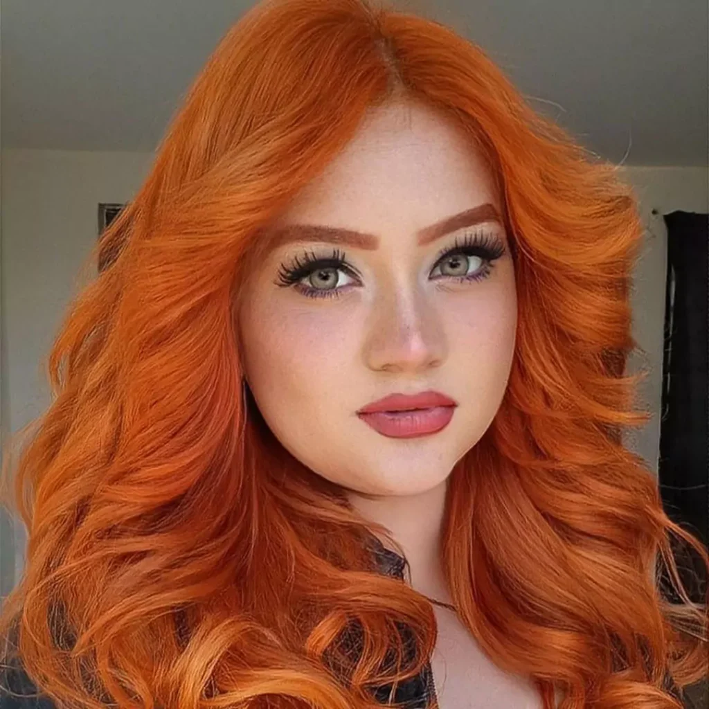 Lustrous Orange hair color 