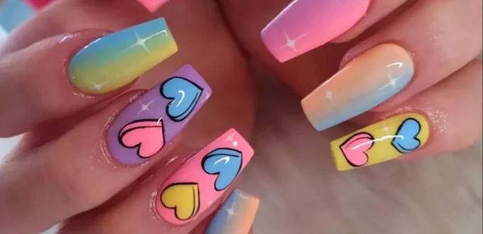 Creative Heart nail designs