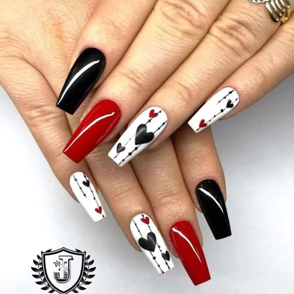 Eye-catching Heart nail designs