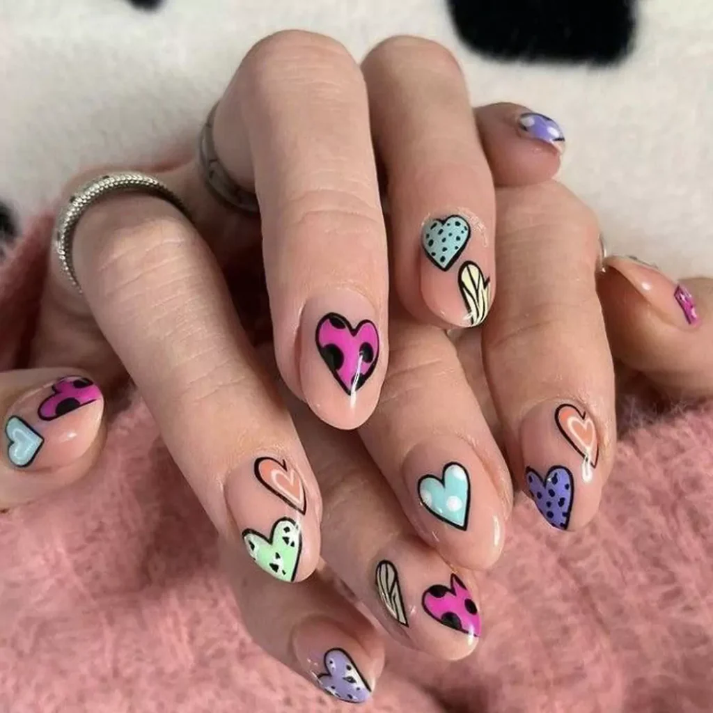 Elegant Heart nail designs