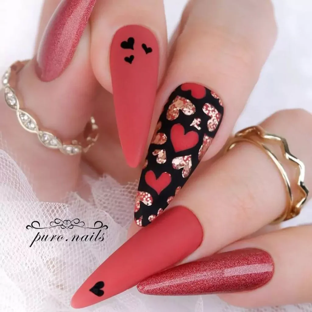 Chic Heart nail designs