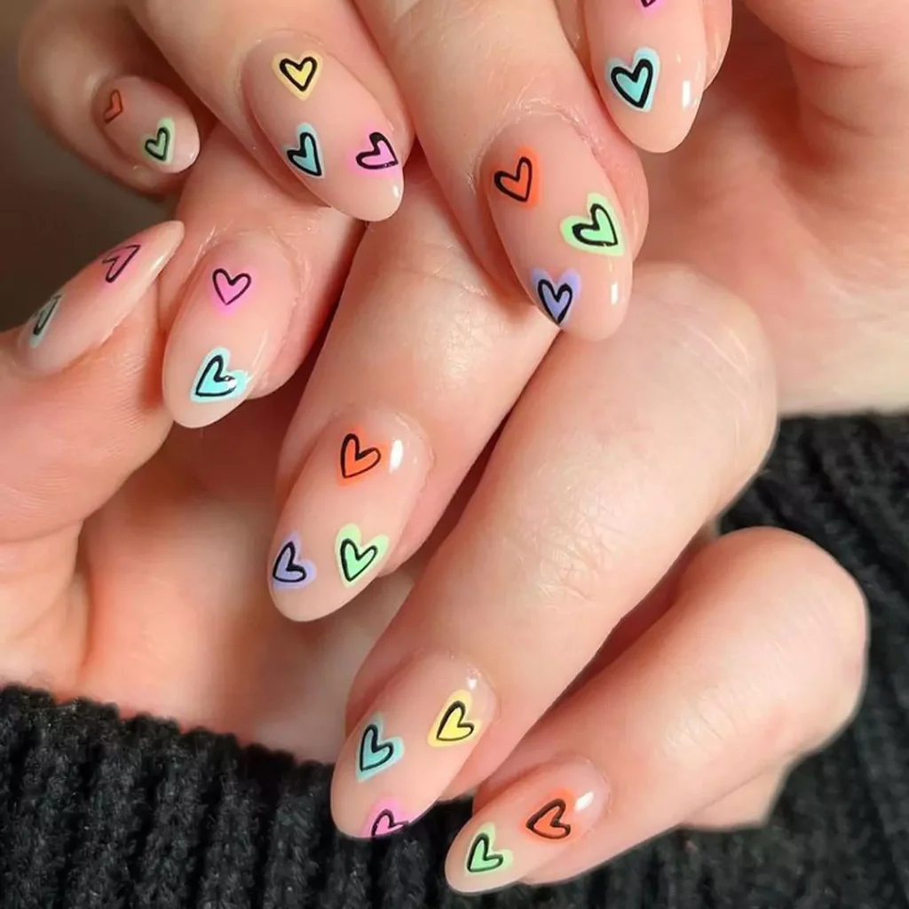 Unique Heart nail designs