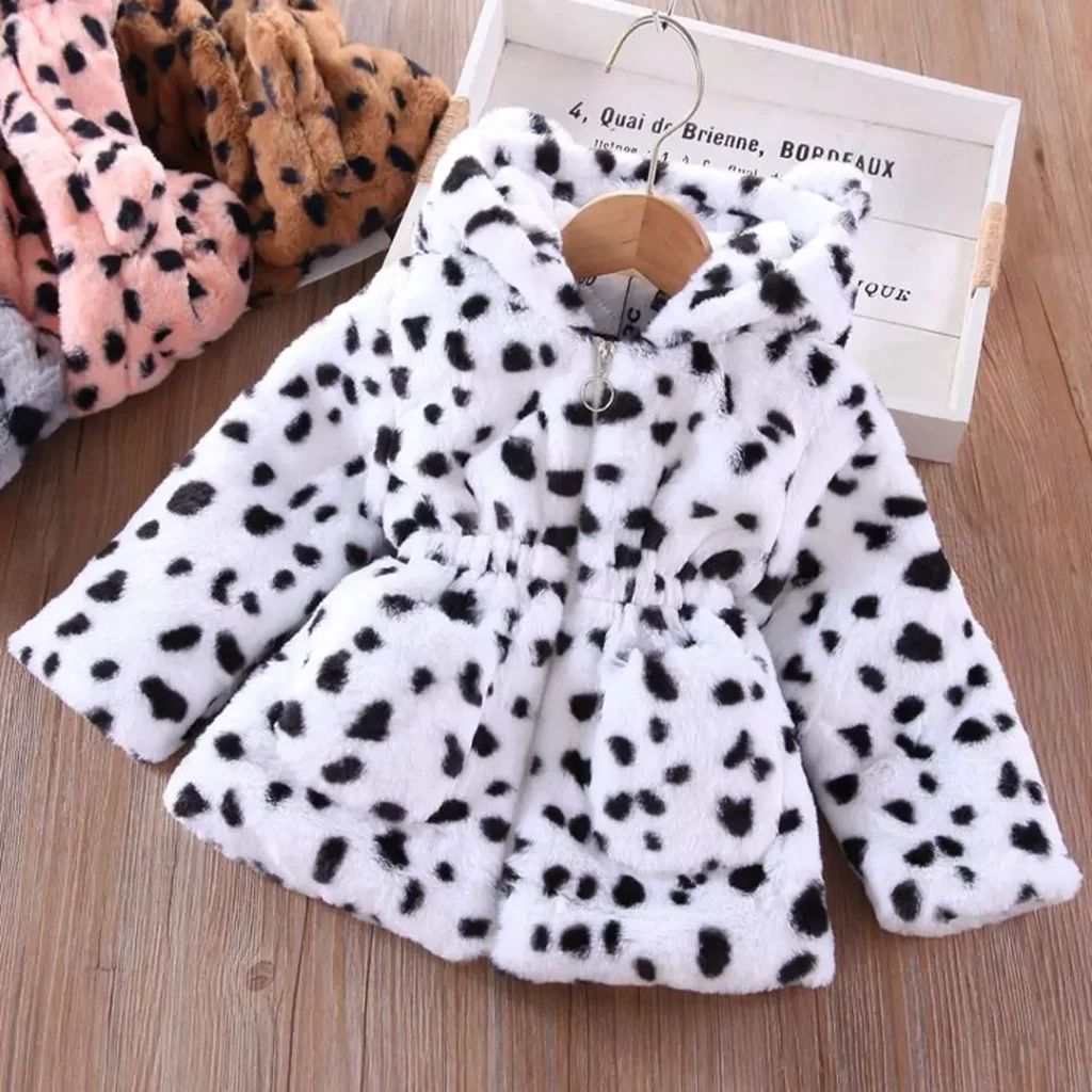 black and white leopard wool coat