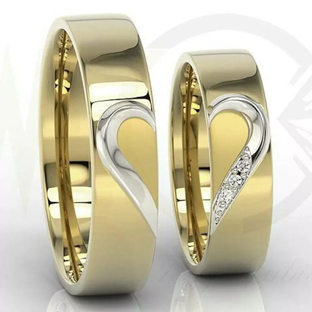 heart-shaped wedding rings