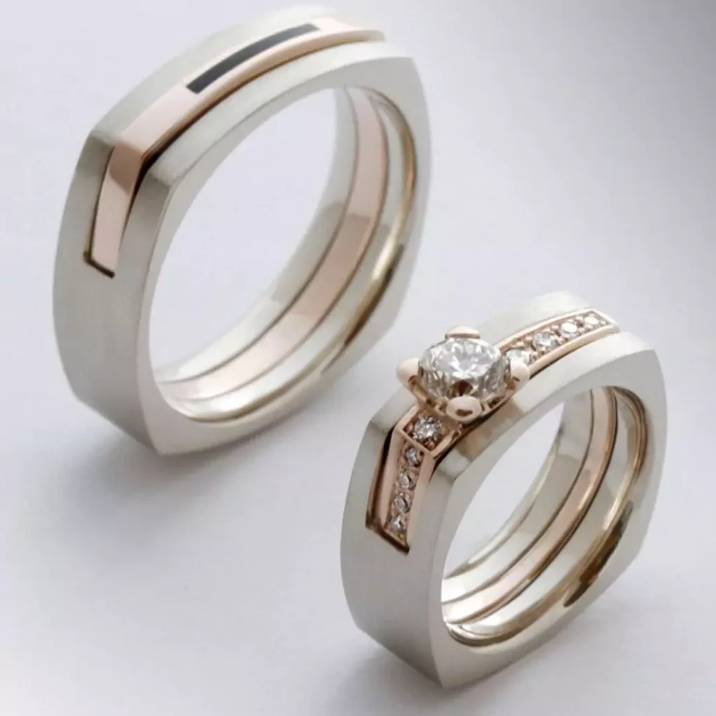 square wedding rings