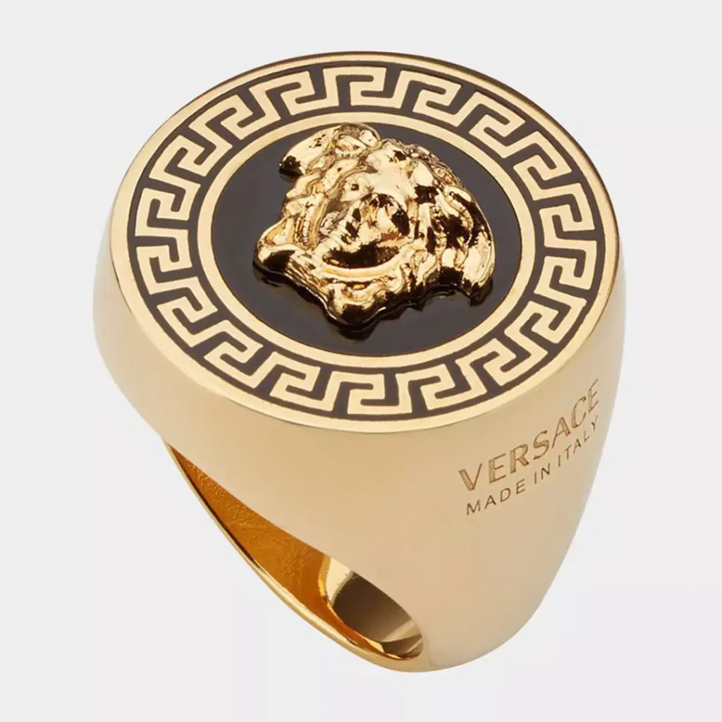 versace men's gold ring