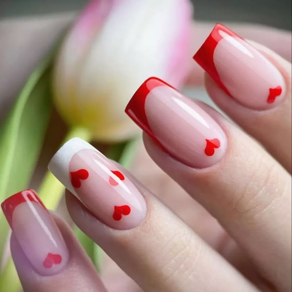 Trendy heart nail designs