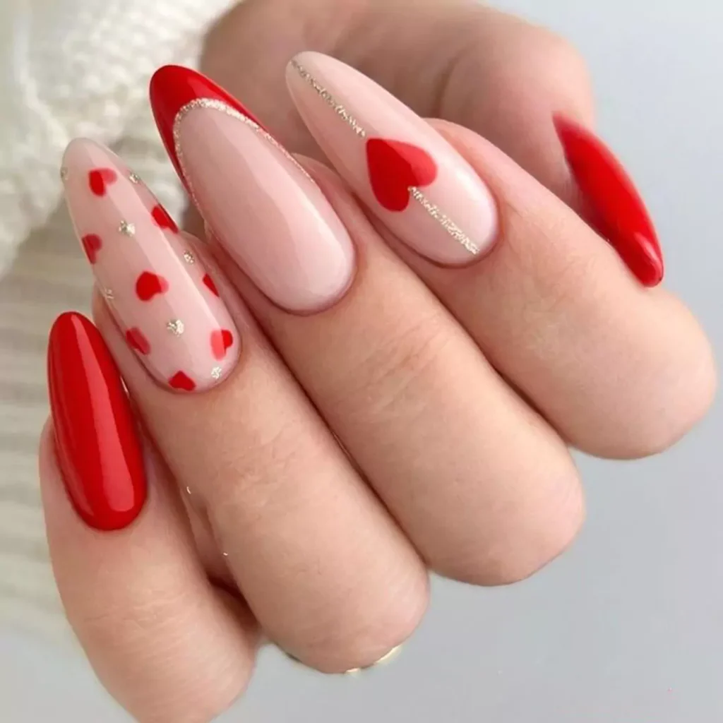 Intricate heart nail designs