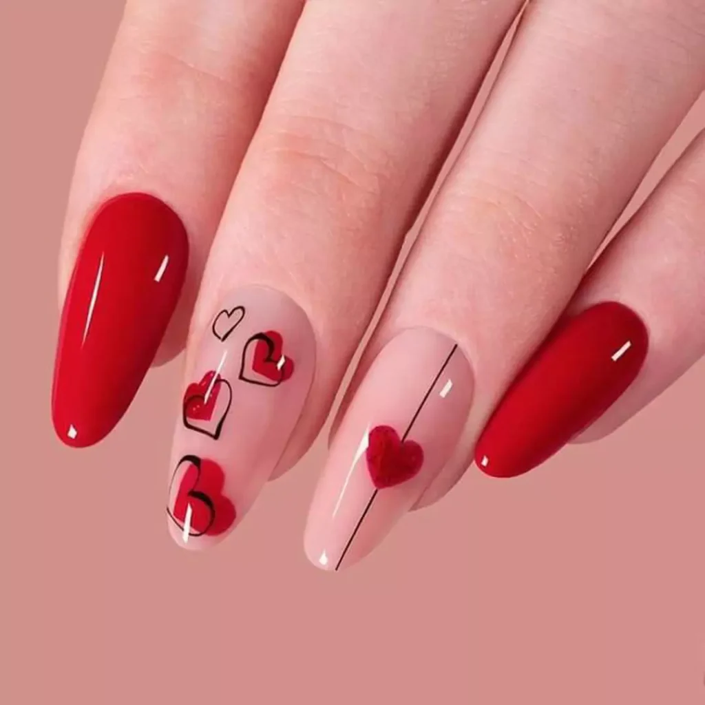 Chic heart nail designs