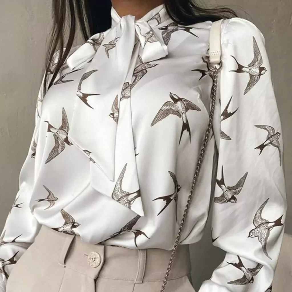 patterened satin blouses