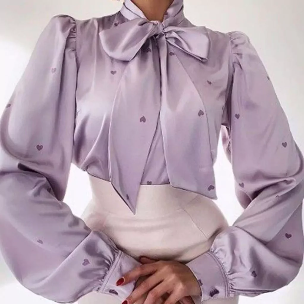 purple satin blouses