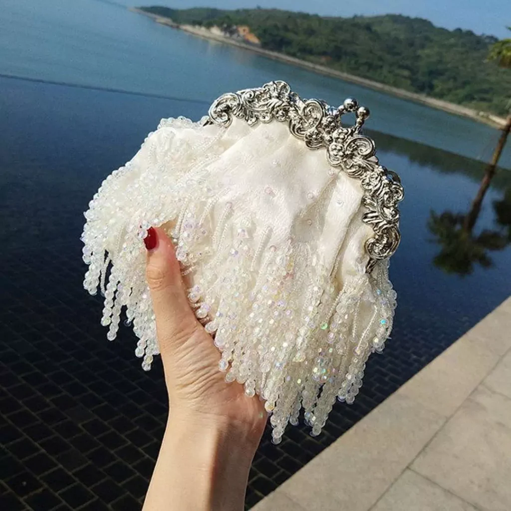 Embellished bridal handbag