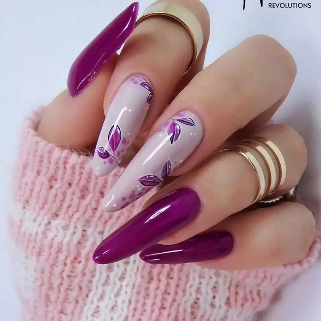 Elegant Flower Nail Designs