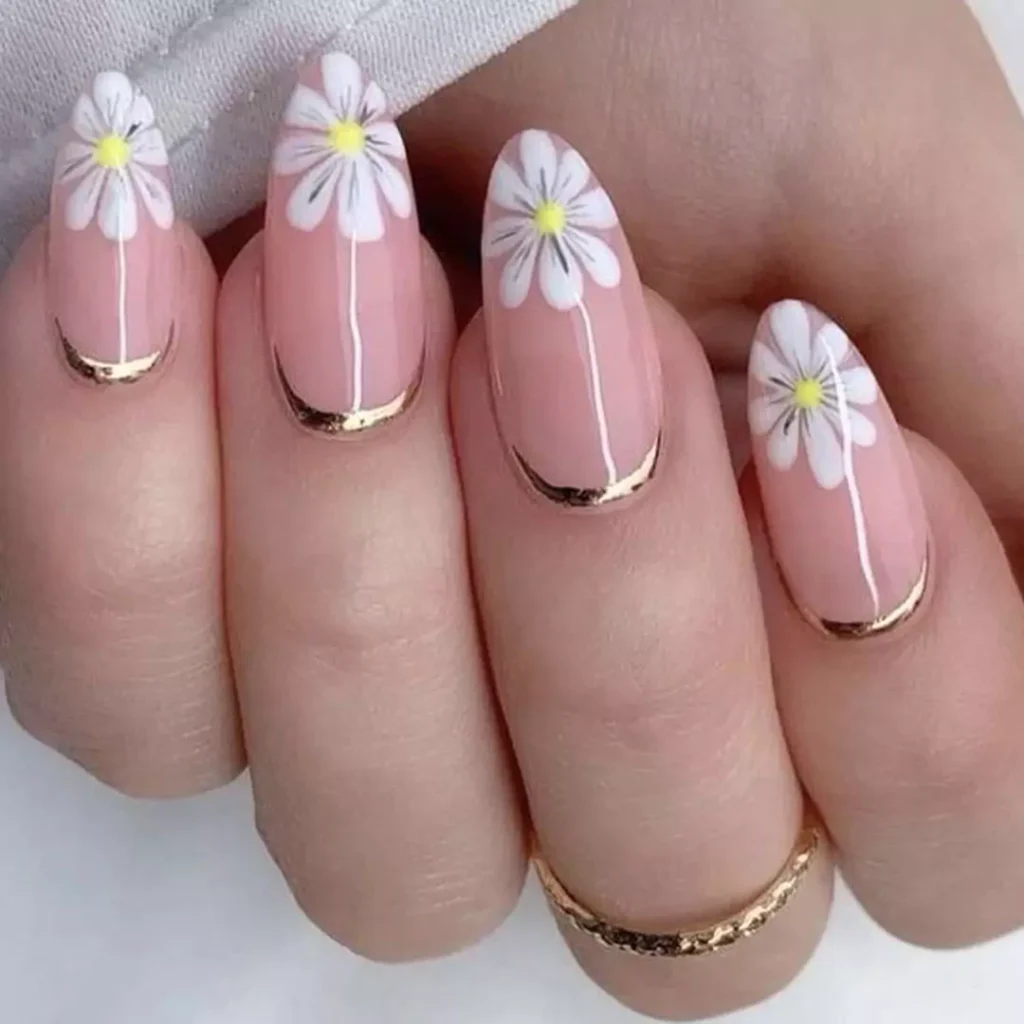  Beautiful and Chic Flower Nail Designs