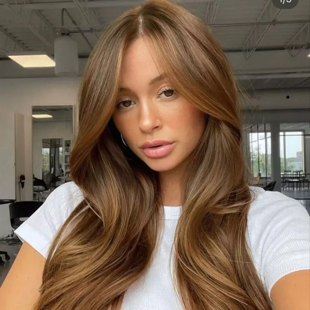 Warm Caramel brown hair color