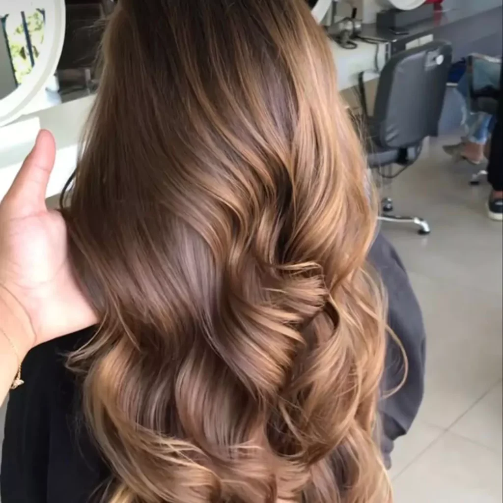 Elegant Caramel brown hair color