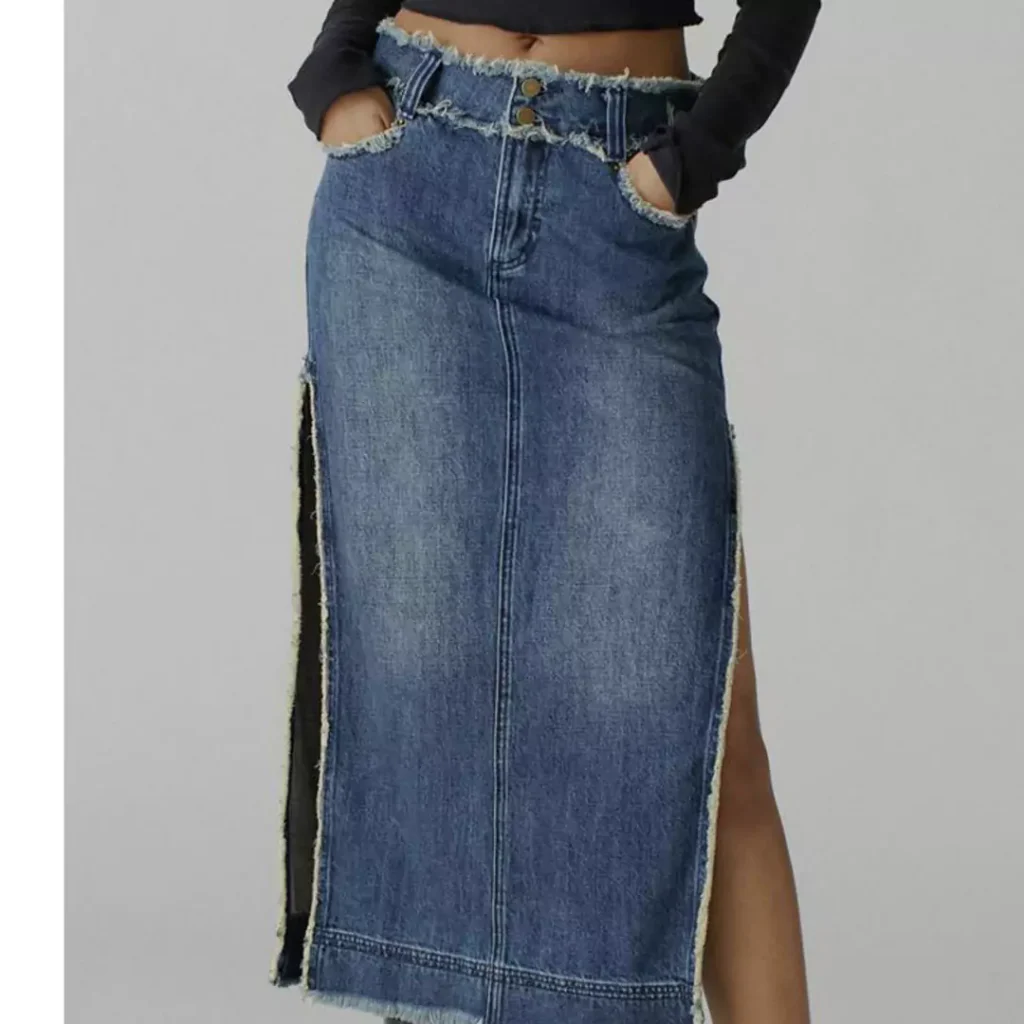 slit jean skirts