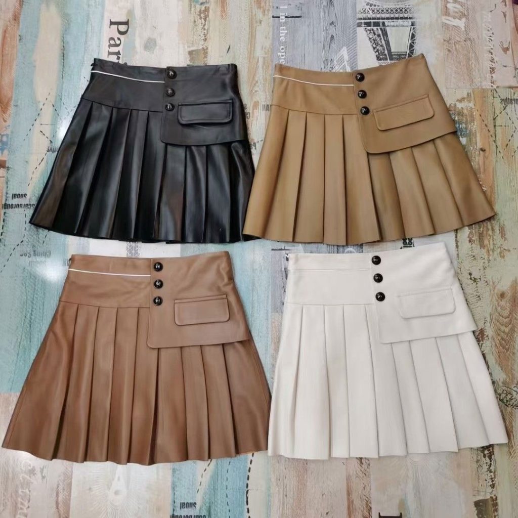 deceptive pleated skirt model for girls