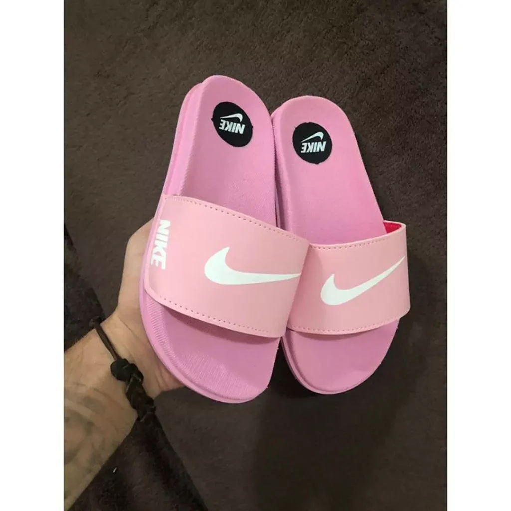 pink NIKE bath slippers