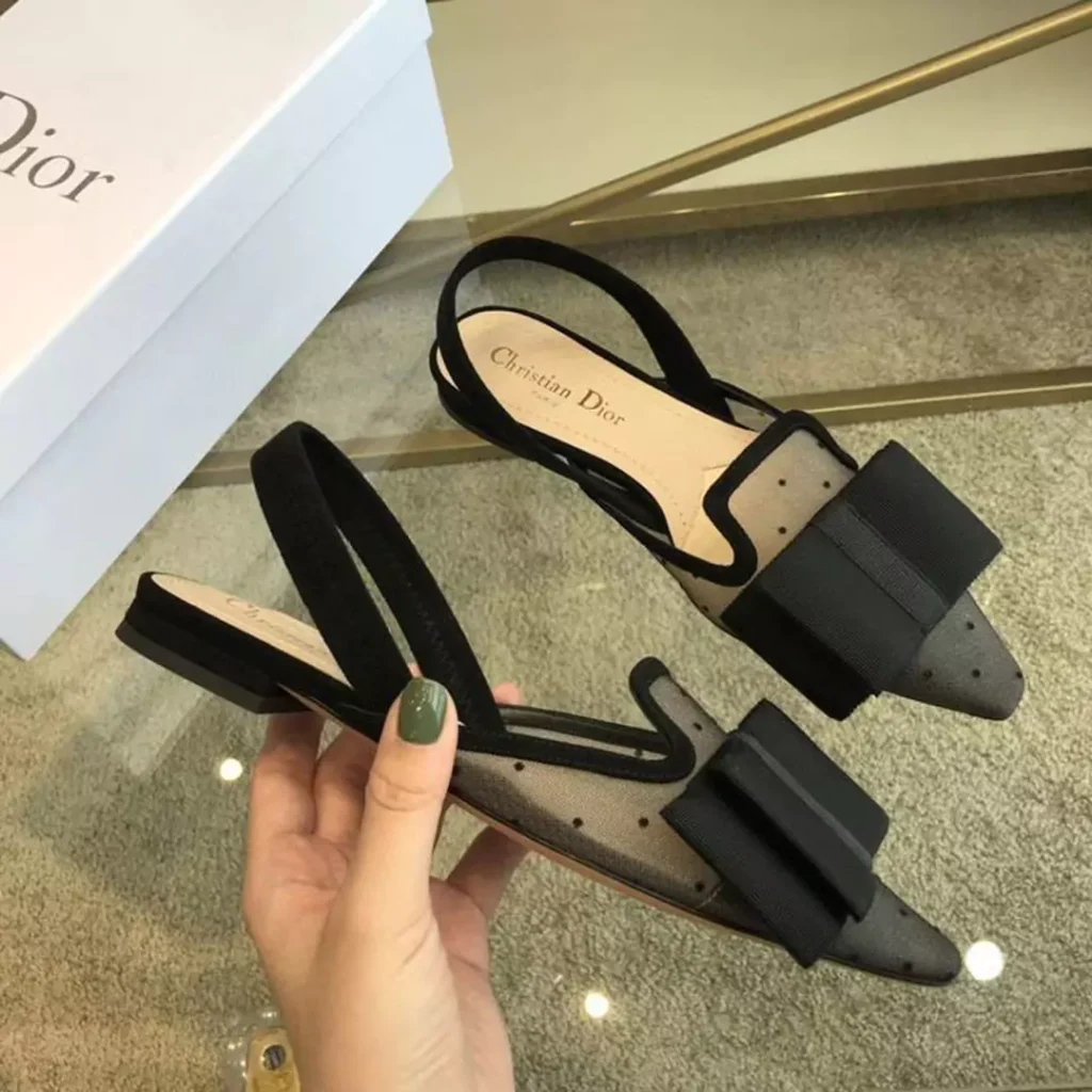 Dior black flat sandals for women