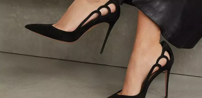 thin black heels