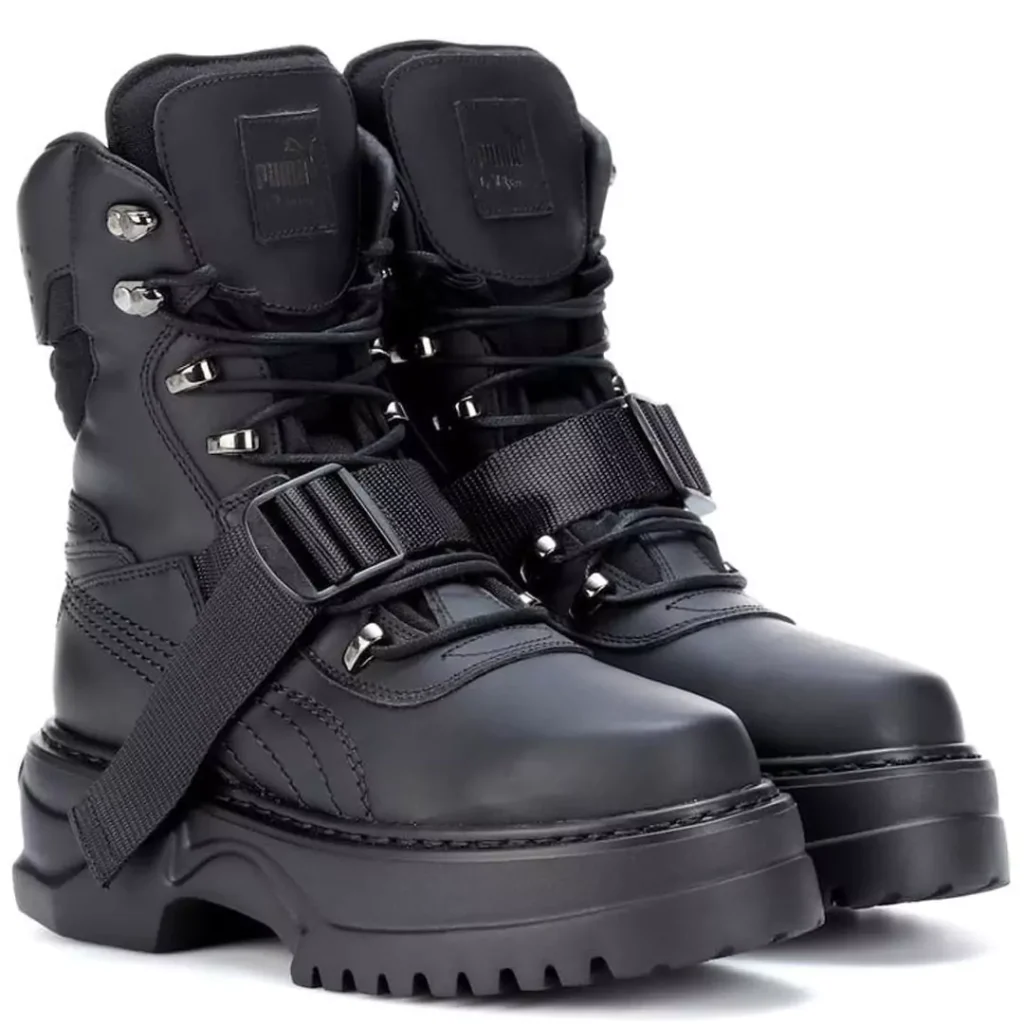 practical black winter boots outfit for men