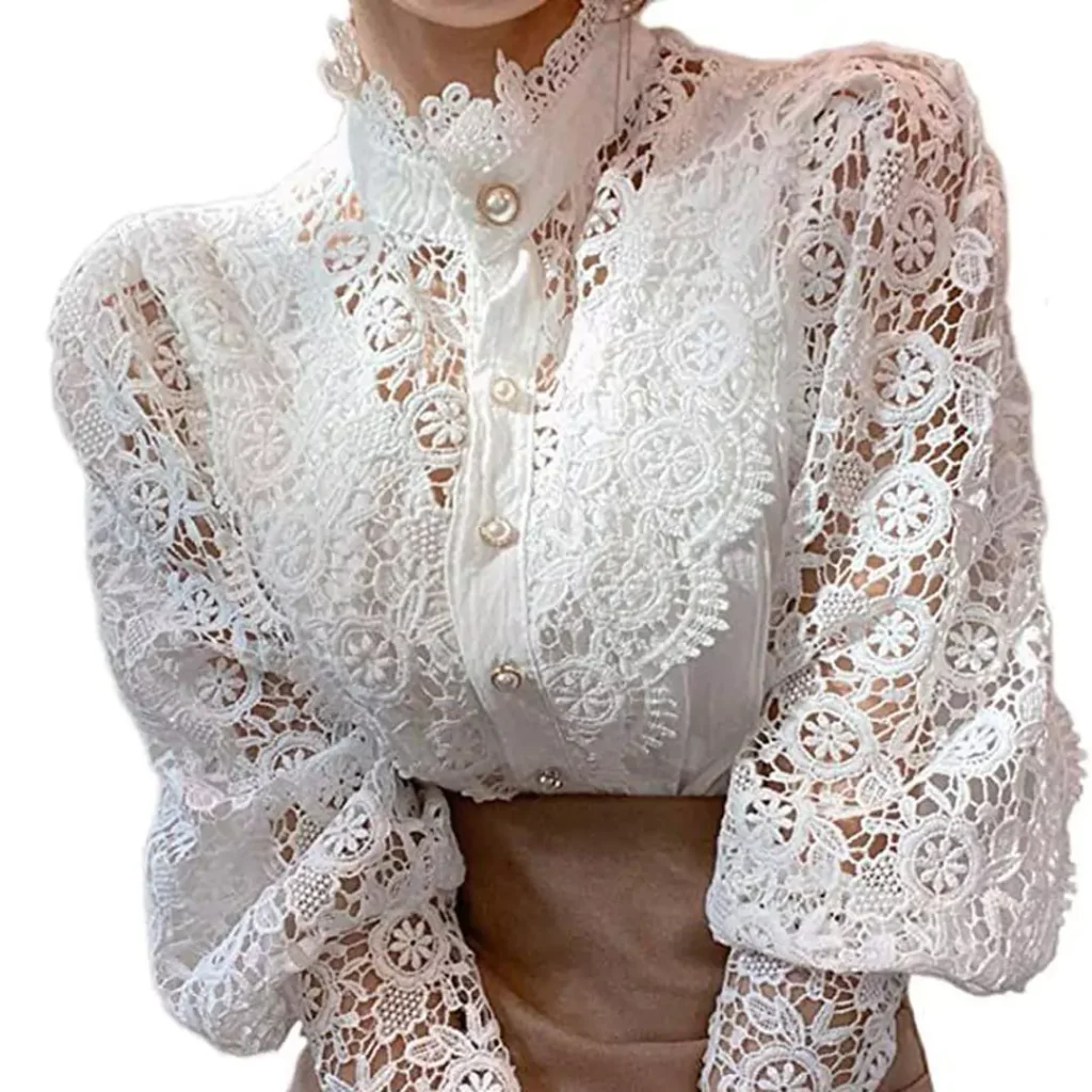 a white lace women's blouse