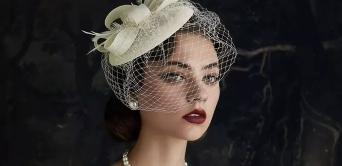 fashionable bridal hat with veil