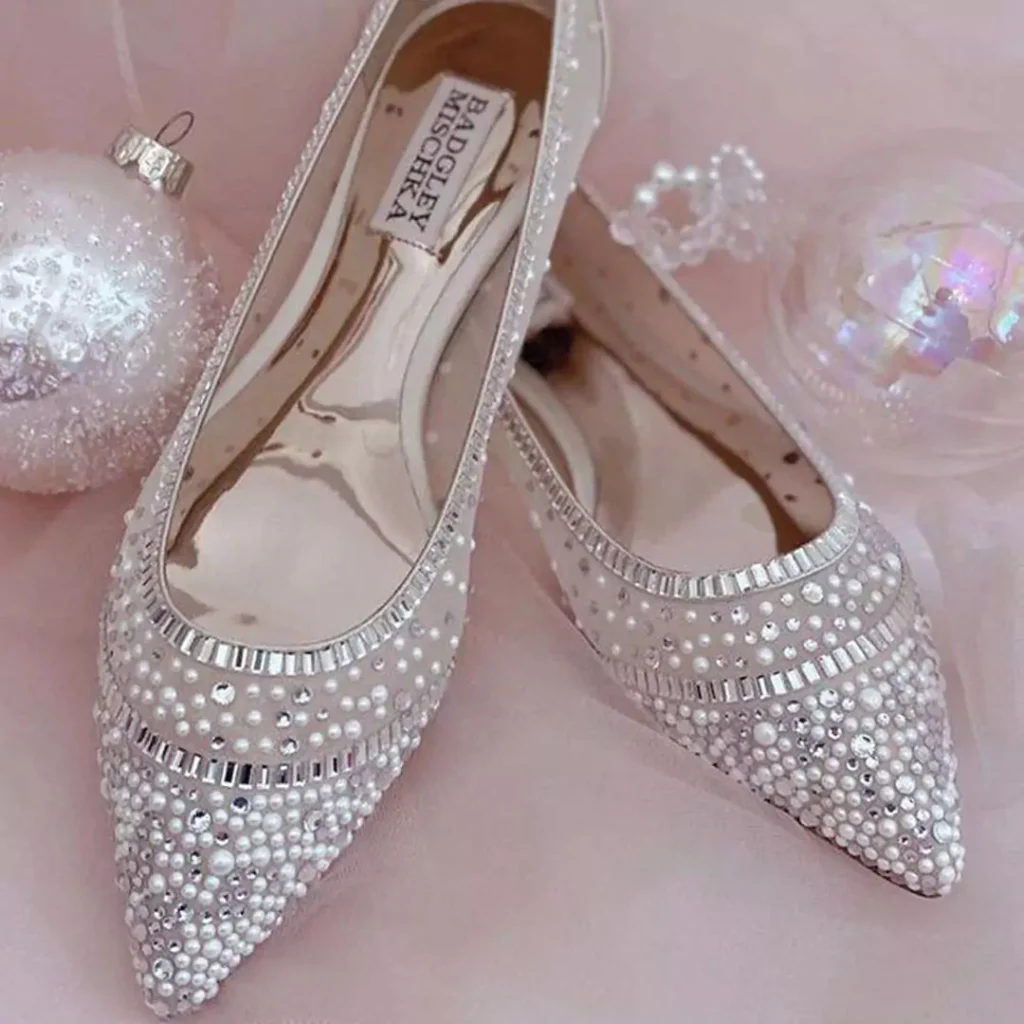 fashionable bridal flat shoes