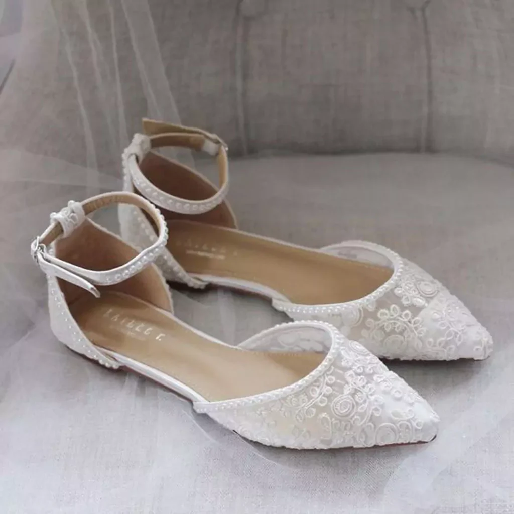 graceful bridal flat shoes