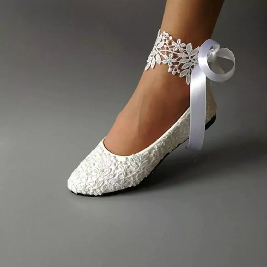 delicate bridal flat shoes