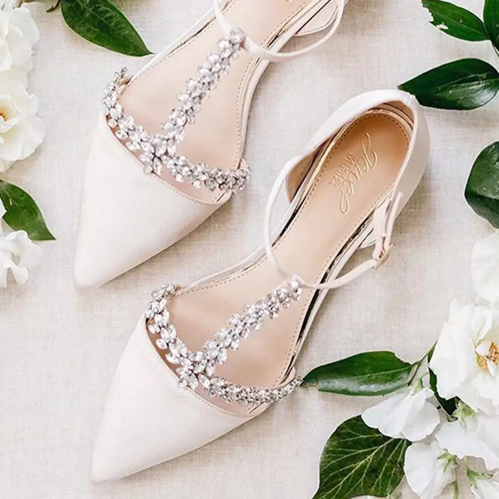 dainty bridal flat shoes