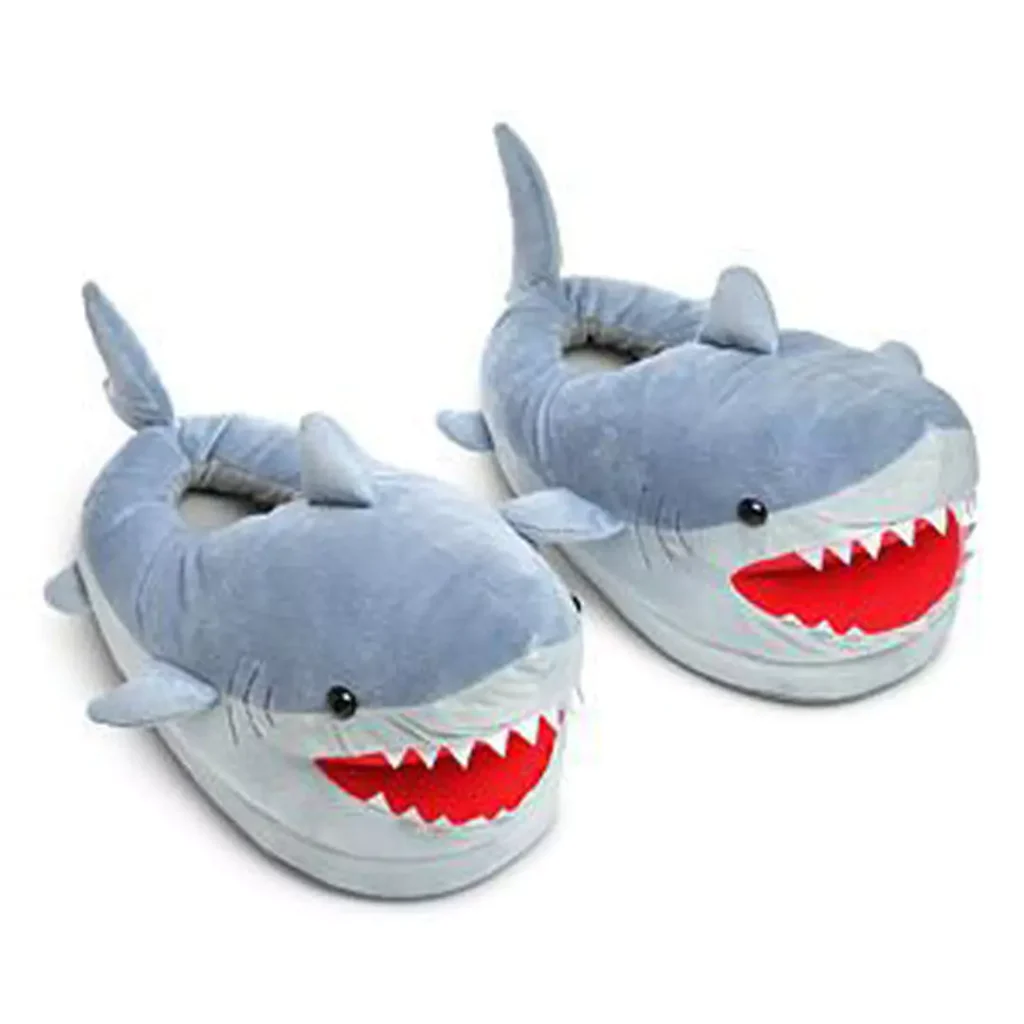 shark furry slippers for baby boys