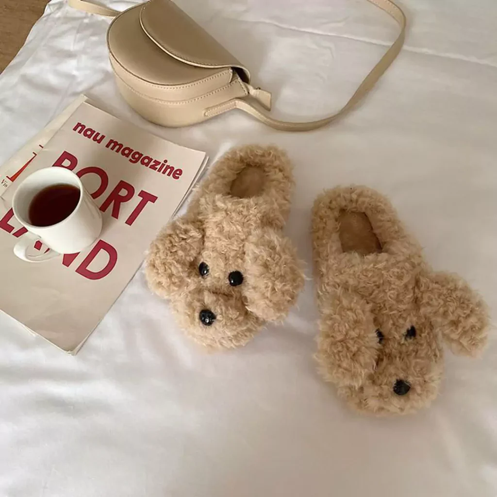 glamorous furry slippers for baby boys