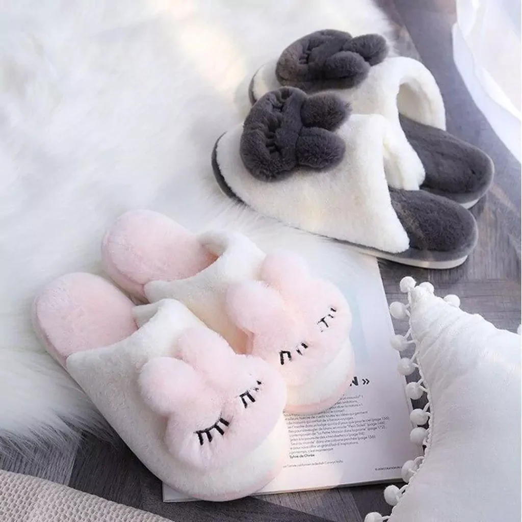 luxurious furry slippers for baby girls