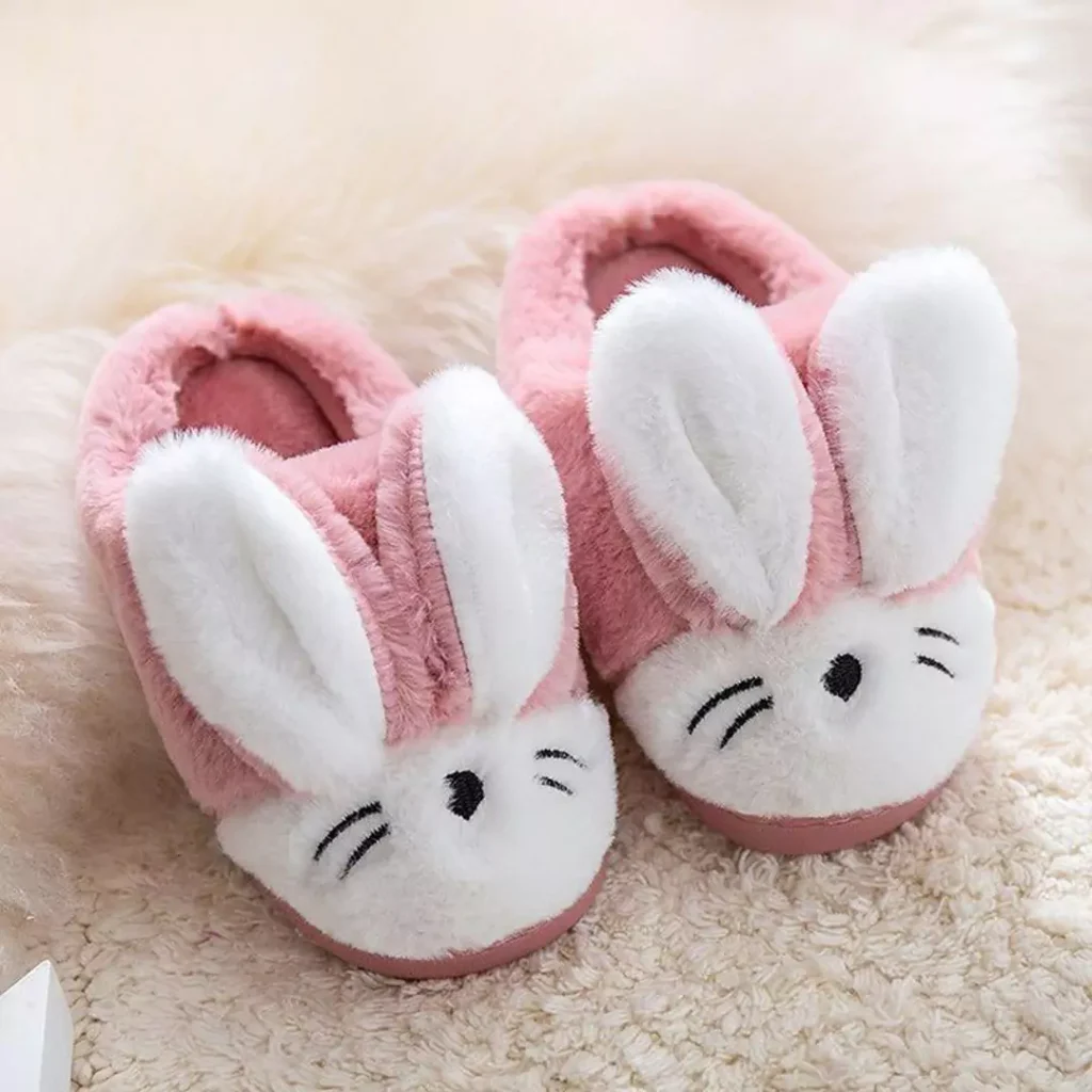 luxury furry slippers for baby girls