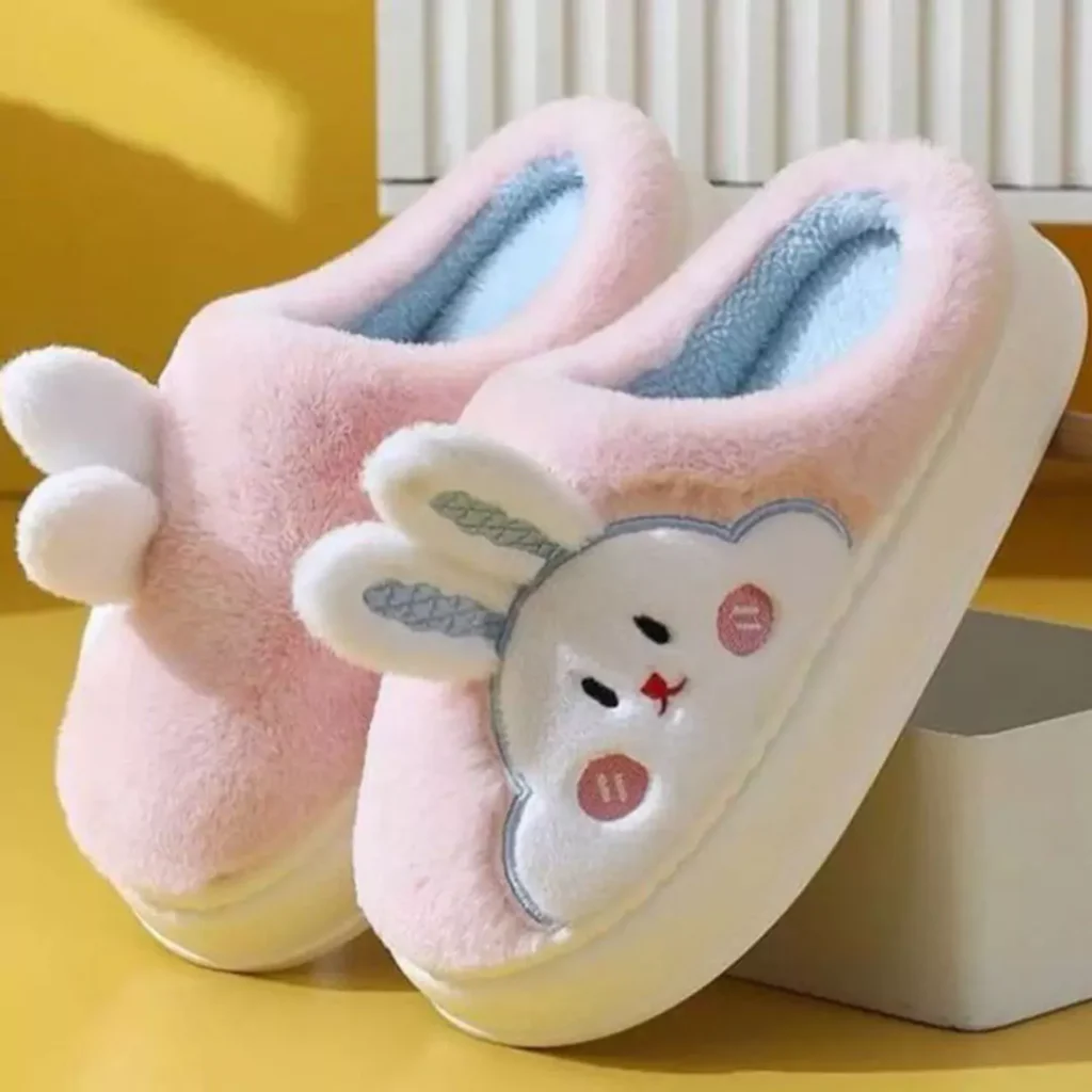 chic furry slippers for baby girls