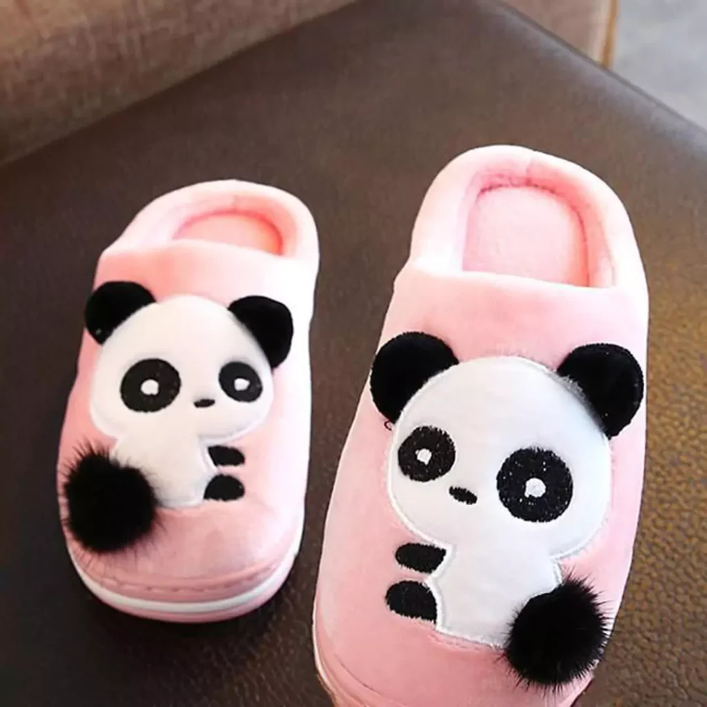 adorable furry slippers for baby girls