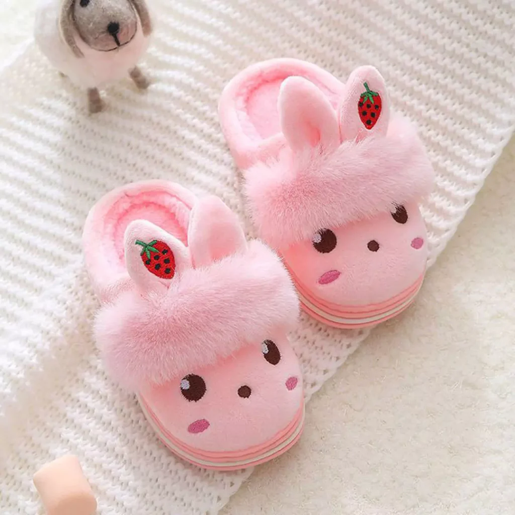 delicate furry slippers for baby girls