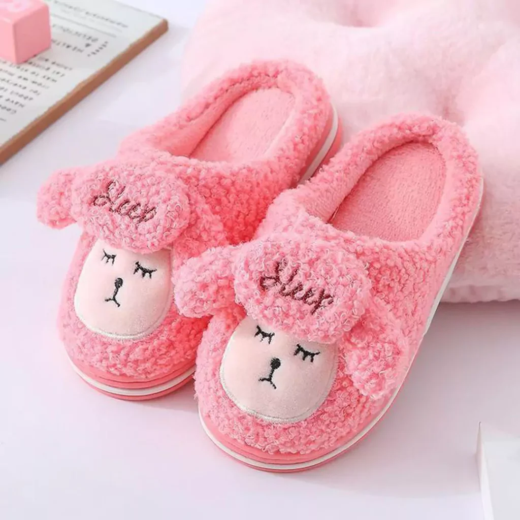 fashionable furry slippers for baby girls