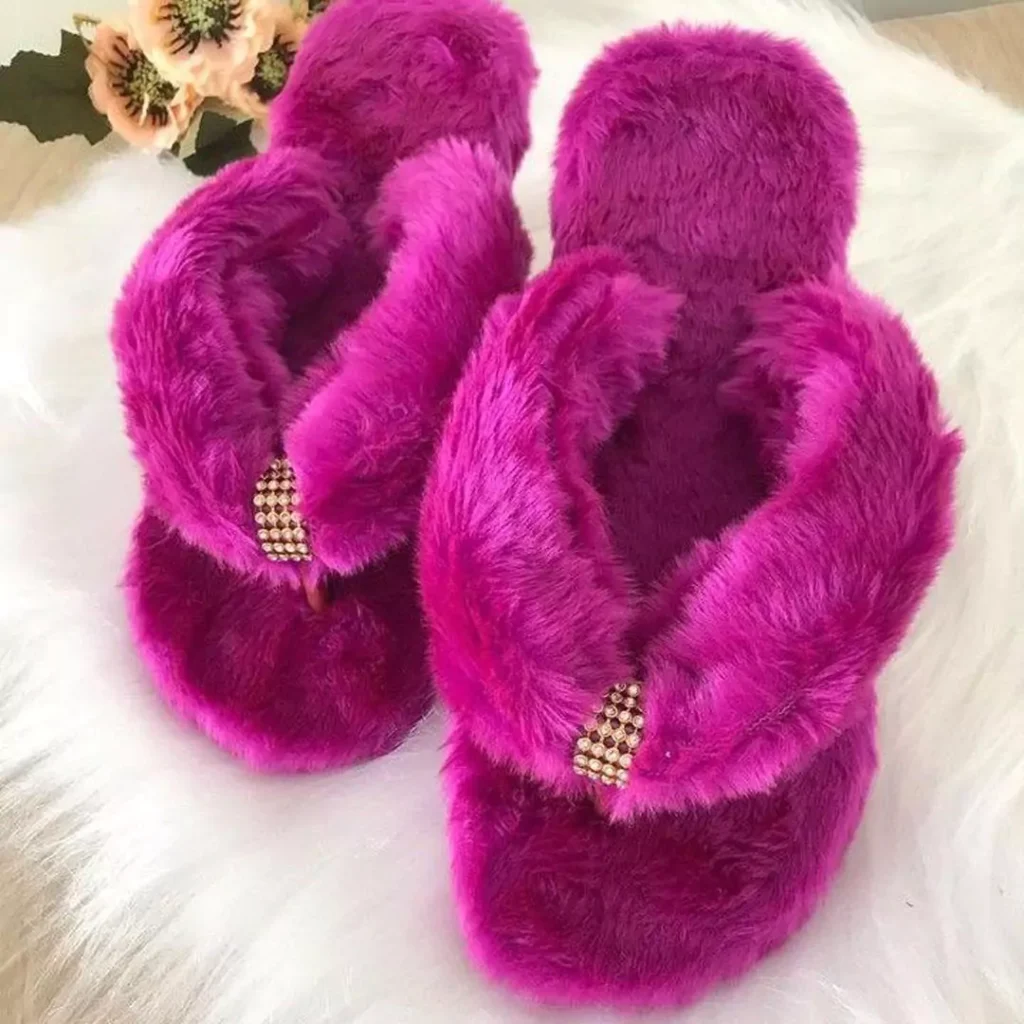 soft furry slippers for women