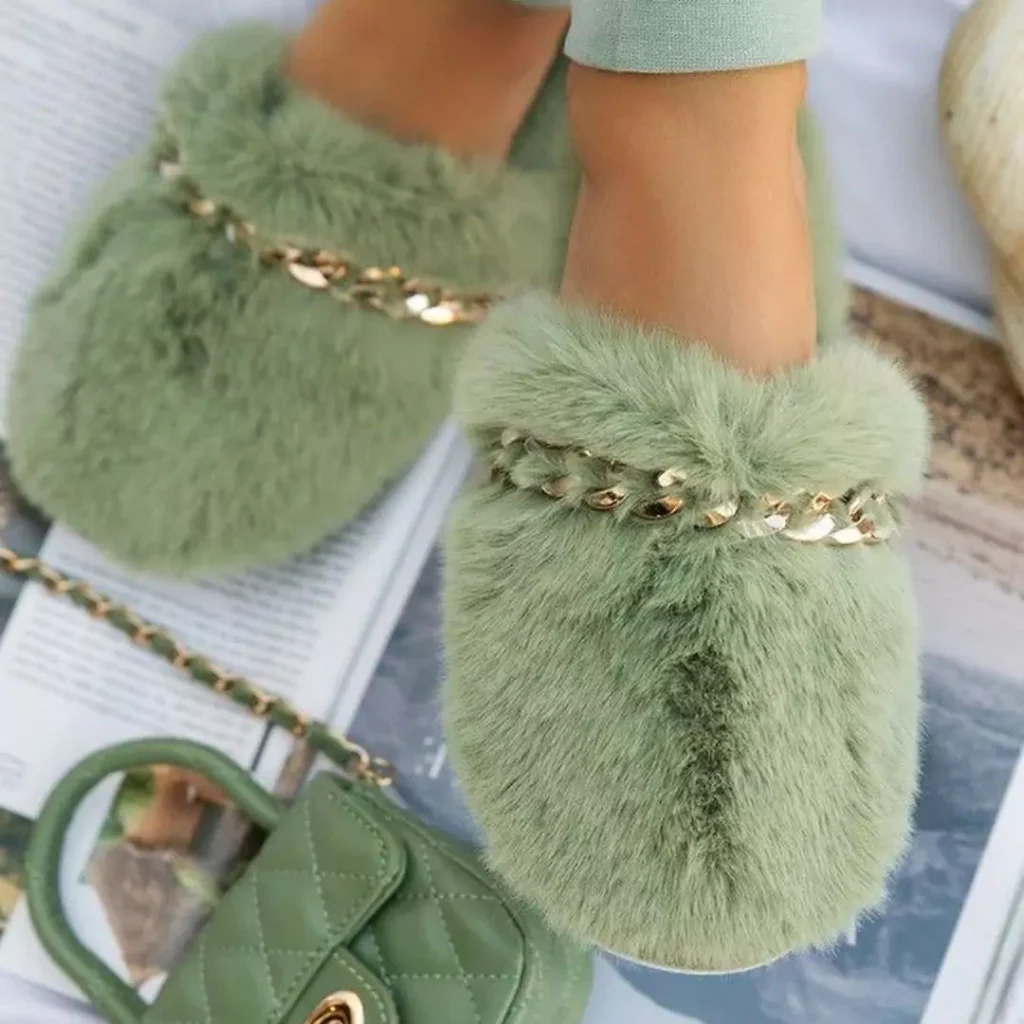 comfortable furry slippers for women