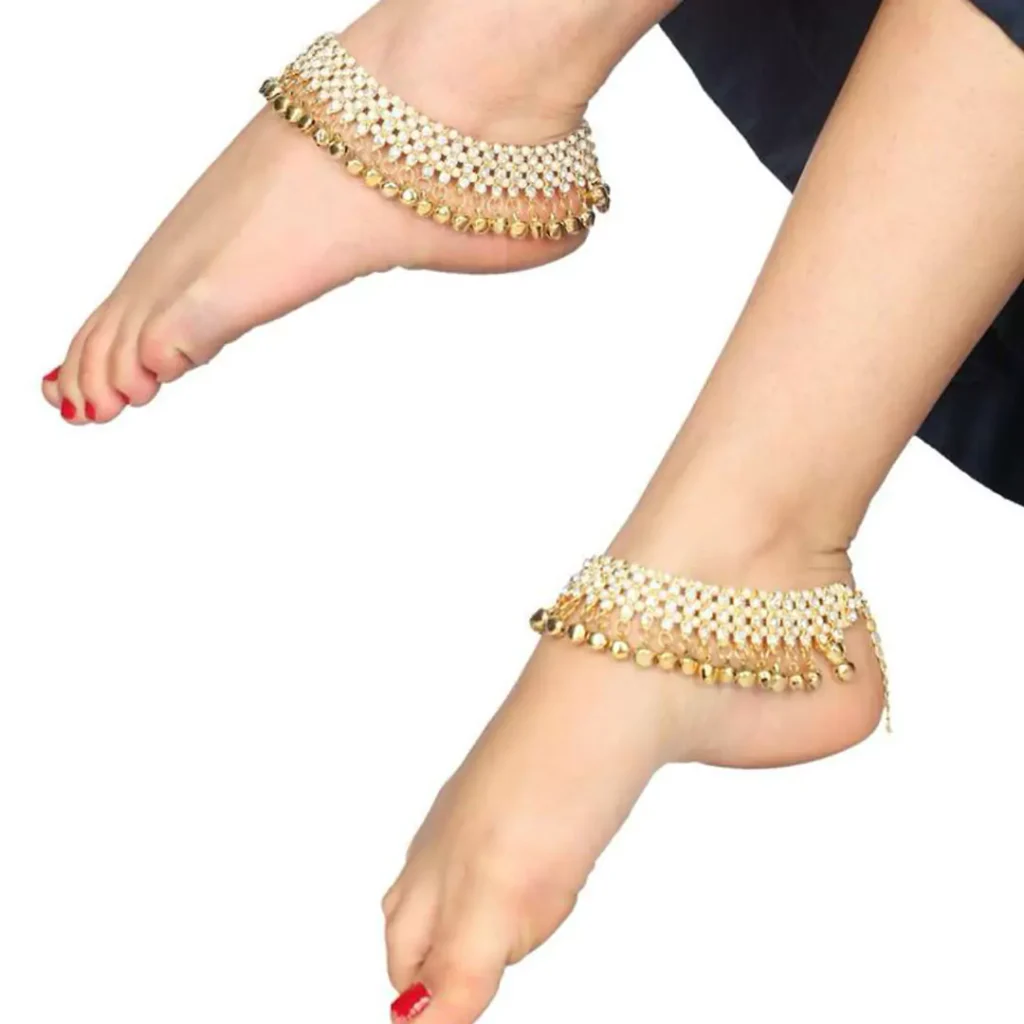 luxurious Indian gold anklets