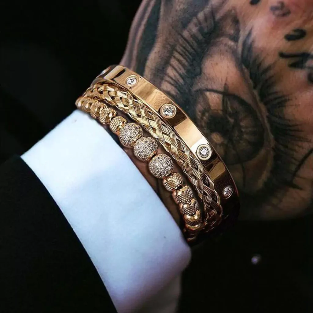 classy gold bracelet for men