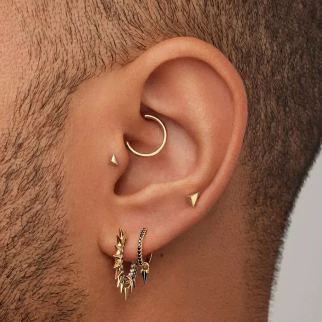 men's luxury gold ear pins