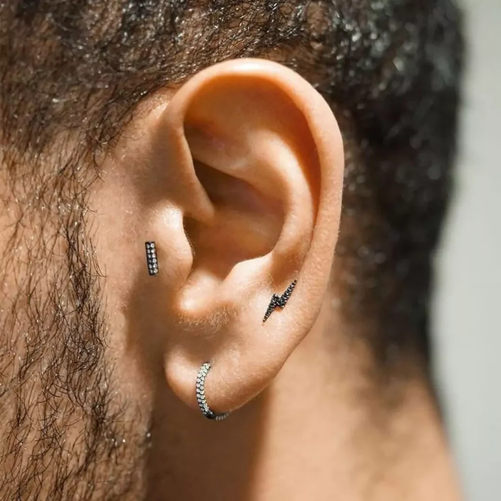 men's enchanting gold ear pins