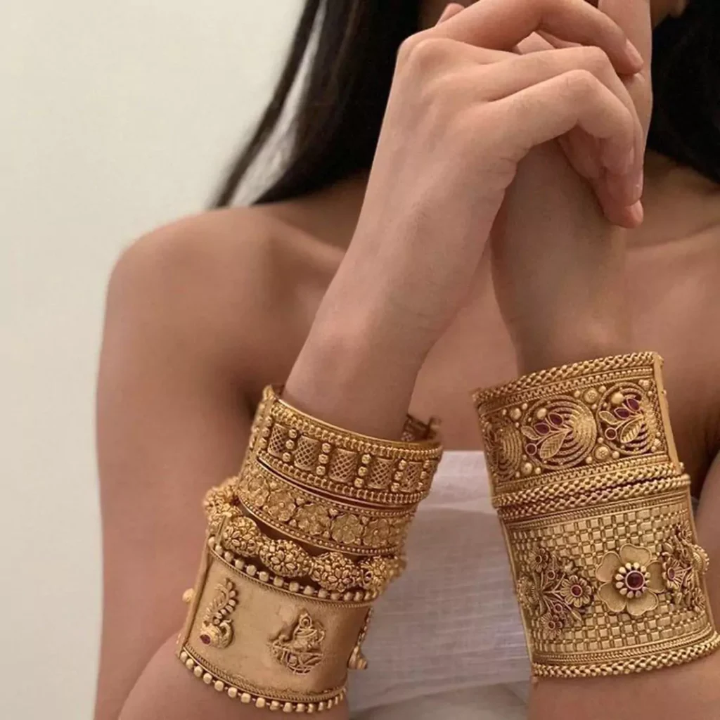 eye-catching indian gold bangles